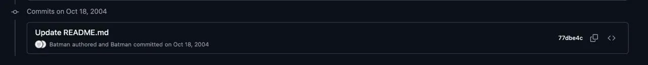 Batman commit on GitHub